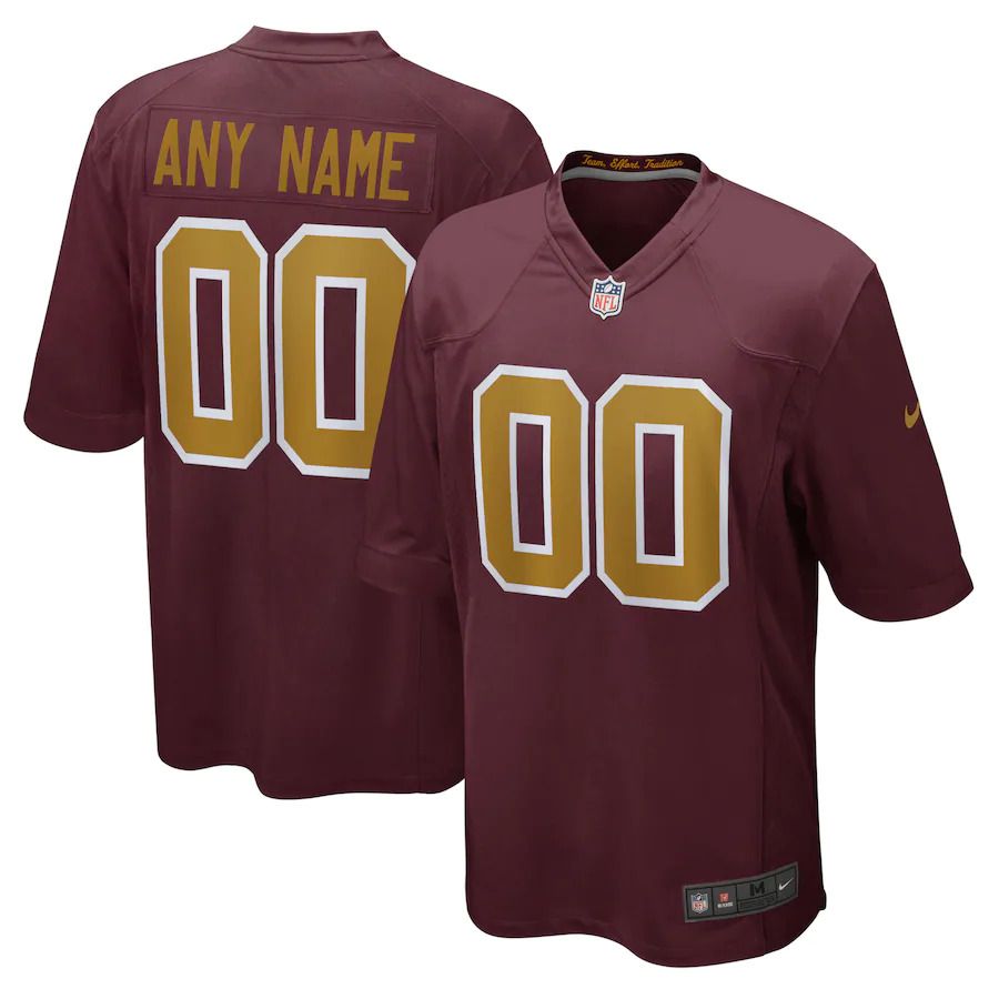 Men Washington Redskins Nike Burgundy Alternate Custom NFL Jersey->customized nfl jersey->Custom Jersey